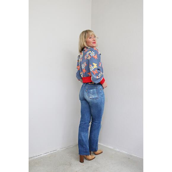 1970's Vintage Butterfly Fade & Dagger Collar Lightweight Jacket ~ Women's XS SM - Picture 6 of 9